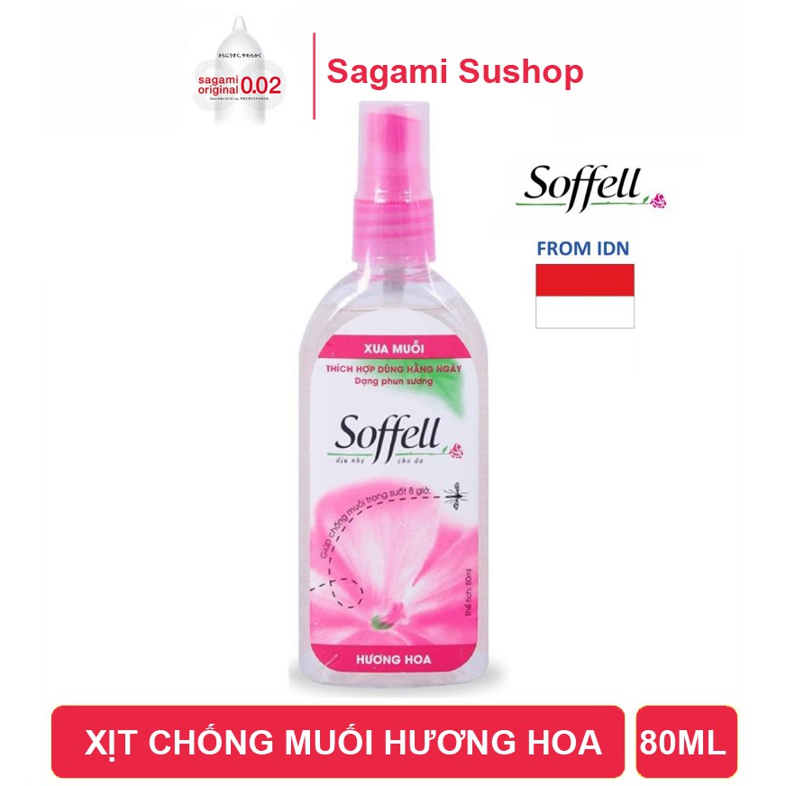 Xịt chống muỗi Soffell hương cam và hoa ( chai 30ml và 80ml )