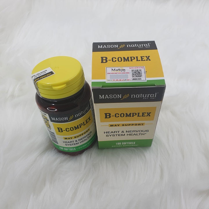 Viên uống Mason Natural B-Complex tăng cường sức khỏe tổng thể hỗ trợ giảm stress căng thẳng mệt mỏi hiệu quả chính hãng