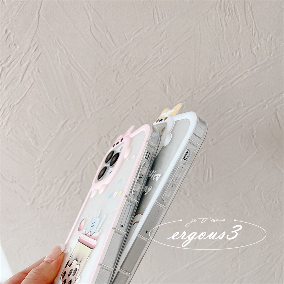 Ốp Điện Thoại Mềm Hình Trà Sữa Gấu Hoạt Hình Cho iPhone 14 13 12 11 Pro Max SE2020 X XR Xs Max 7 8 6 6s +