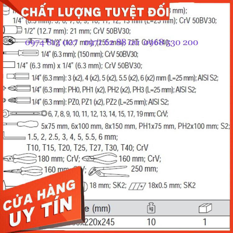 Giảm Giá Bộ đồ nghề sửa chữa đa năng 80 chi tiết Yato YT-38951 Cực Shok