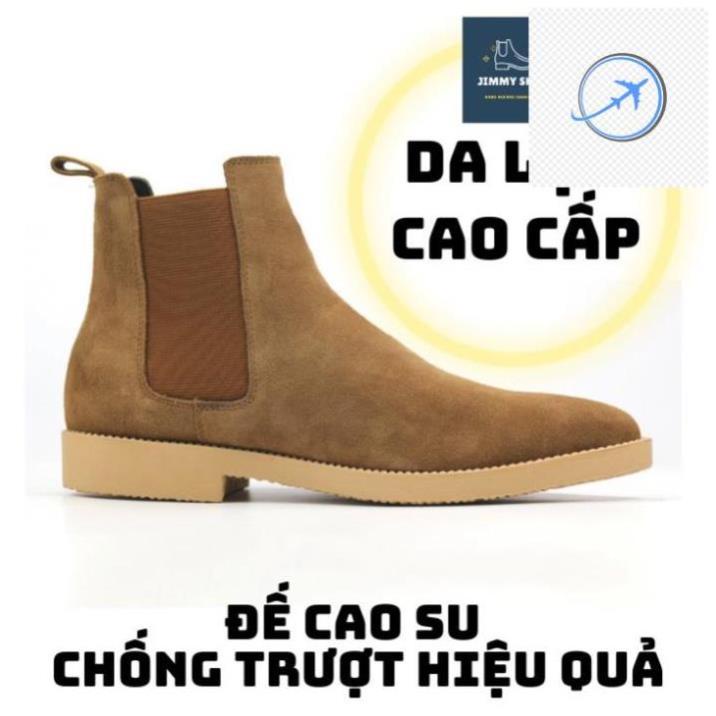 ️🛒 👼👼 Giày Boot Nam cổ cao da bóng - Giày boot nam tăng chiều cao da chơn bóng - Chelsea Boots nam cao cổ Da Bóng 👼