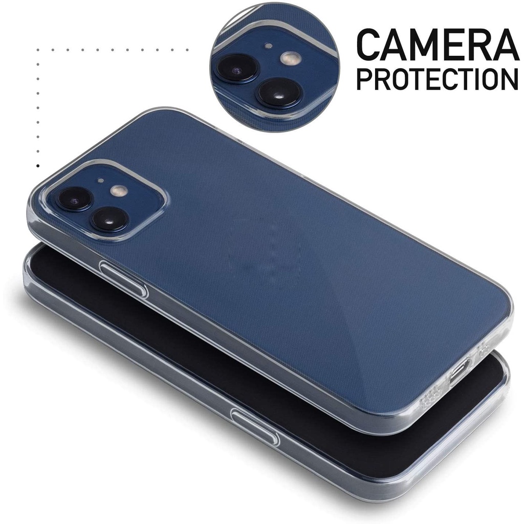 Ốp lưng silicon dẻo trong suốt cho iPhone 12 Mini / iP 12 Pro / 12 Pro Max 11 12 13 14 15 6 7 8 Xs XR 0.6mm Ultra Thin