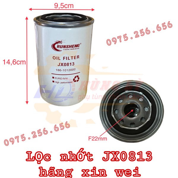 Lọc nhớt JX0813 hãng xin wei lọc nhớt phụ tùng ô tô phụ tùng Hùng Lỳ