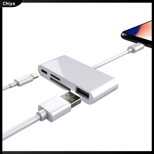 Đầu Đọc Thẻ Nhớ 4 Trong 1 Giao Diện USB Micro SD Cho iPhone iPad