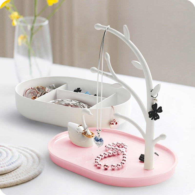 Swan Lake Shape Jewelry Display Necklace Earring Bracelet Holder Organizer Rack Tower Home Jewelry Storage Tool