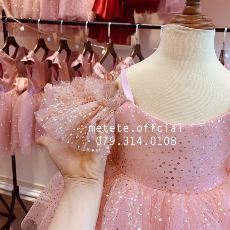 Vải voan lưới chấm  kim tuyến lấp lánh .