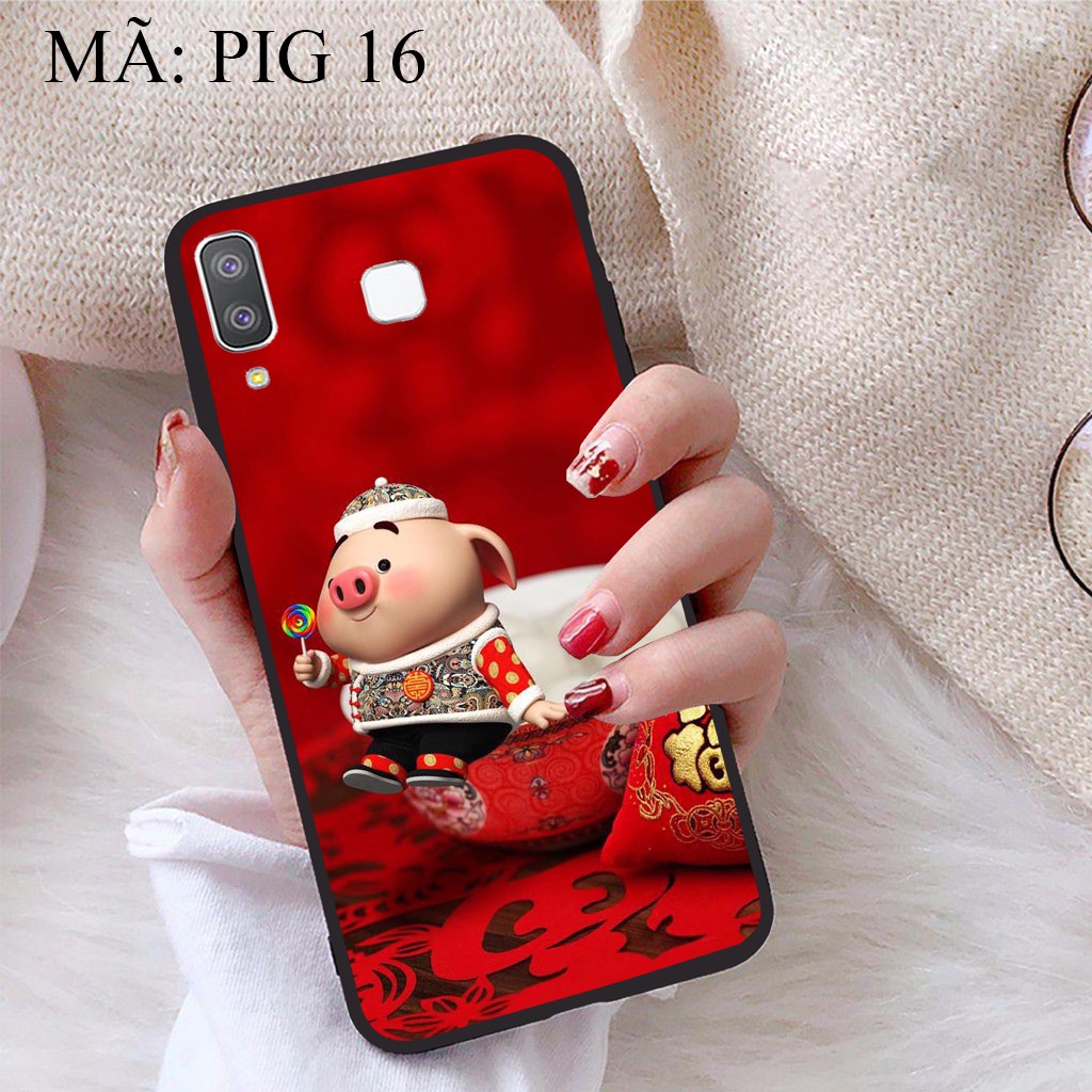 Ốp lưng Samsung A8 Star viền dẻo TPU BST Pig Cute