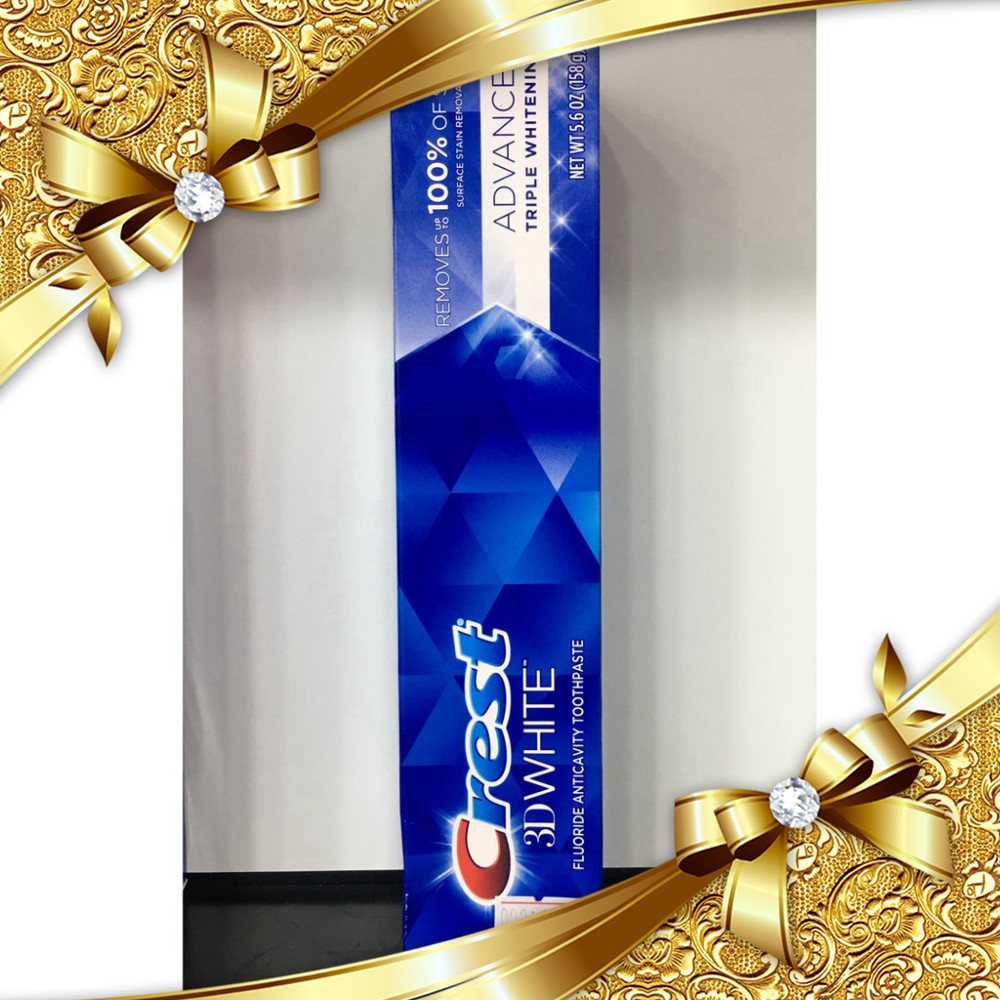 Kem đánh răng làm trắng răng Crest 3D White Advance Triple Whitening 158g [Chính Hãng]