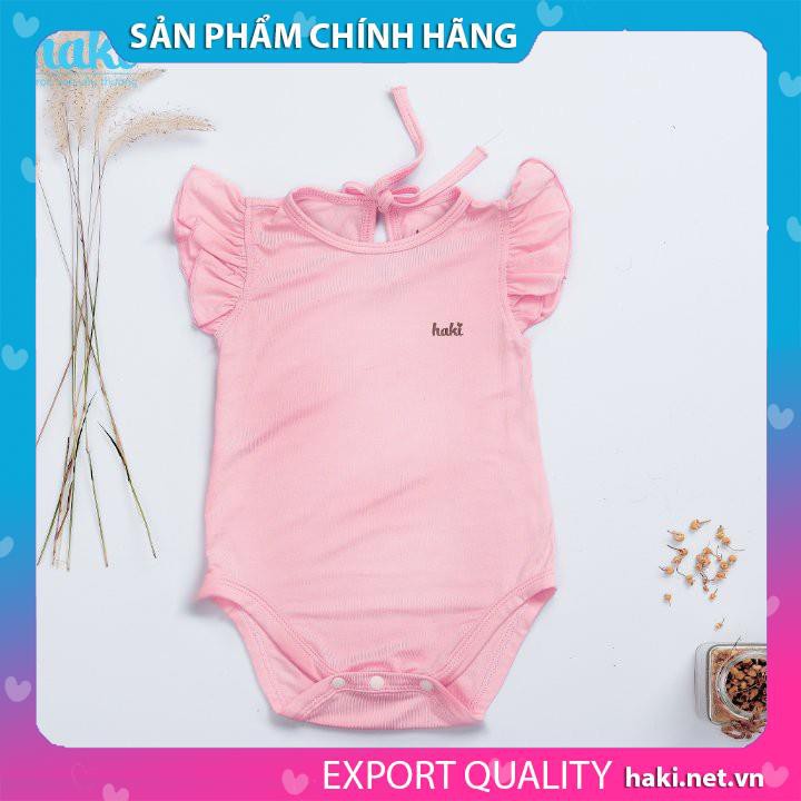 Bộ bodychip cánh tiên vải tre cao cấp BB031, set bodysuit cho bé gái chất liệu Bamboo Haki