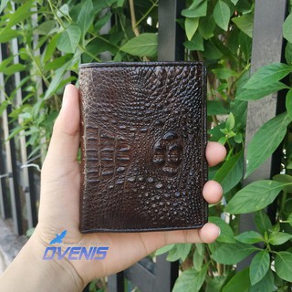 VÍ DA CÁ SẤU NGUYÊN CON 2 MẶT DÁNG ĐỨNG ĐẸP MÊ LY