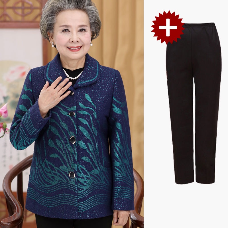 Áo khoác xuân thu cho phụ nữ trung niên và người già 60-70 tuổi phù hợp với bà và mẹ
