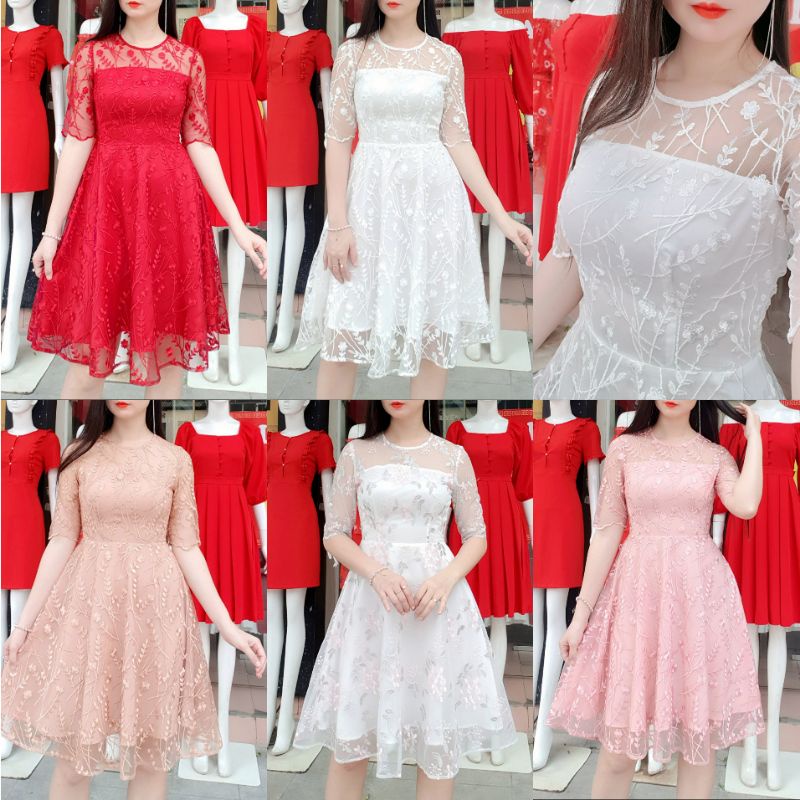 ❤Váy ren thêu hoa chỉ đẹp là hàng thiết kế may kỹ , mặc đi làm hay đi chời đều đẹp xinh sang và tiểu thư. Ảnh thật❤