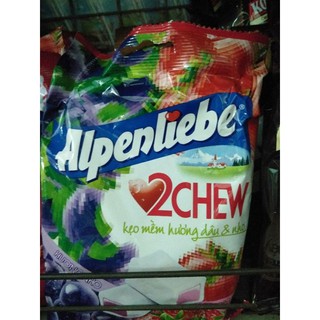 Kẹo alpenliebe hương dâu, caramen, hồng trà, cam dưa hấu, quả mọng, chanh dây chia khoảng 90g