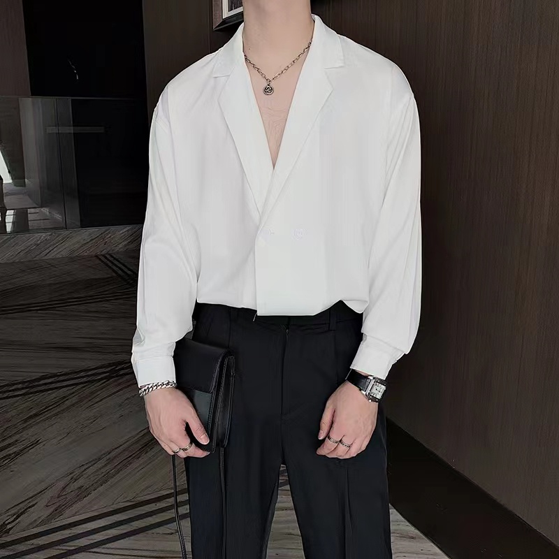 áo sơ mi nam lụa trẻ tuổi áo sơ mi form rộng phong cách Hàn Quốc áo khoác sơ mi đen trắng chất đũi cao cấp áo sơ mi nữ áo sơ mi nam form rộng tiếng Nhật áo dài tay áo sơ mi lụa nam dài tay
