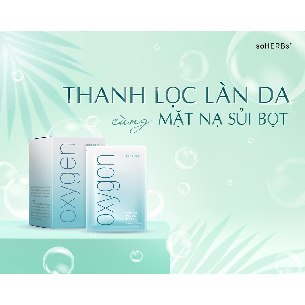 Mặt Nạ Chăm Sóc Da Mặt SOHERBS Soherbs - Oxygen Bubble Detox Mask hộp 15 gói