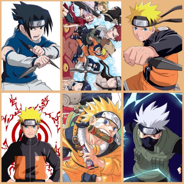 Poster anime naruto a4 nhiều mẫu bóc dán được