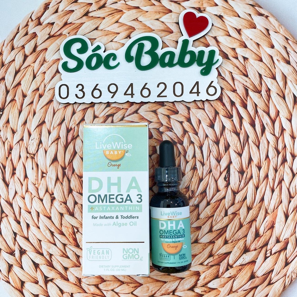 DHA Omega-3 Thuần Chay LiveWise cho bé từ sơ sinh 30ml - SÓC BABY