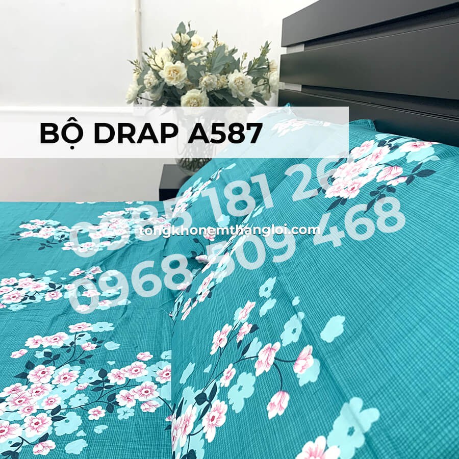 [Ảnh Thật] A587 - Bộ Drap Cotton 4 món Thắng Lợi Chính Hãng (Ga Nệm, Áo Gối)