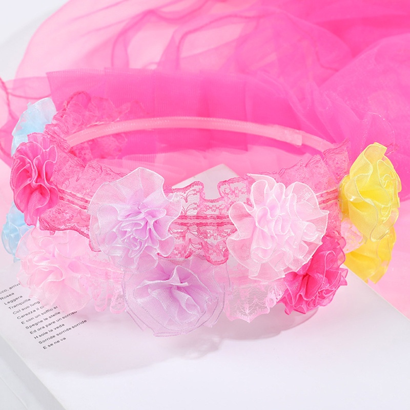 Vòng Hoa Đội Đầu Phối Khăn Choàng Cổ Handmade Xinh Xắn Cho Bé Gái