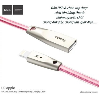 Cáp lightning - Micro usb Hoco U9 dài 1.2m có đèn led thông báo