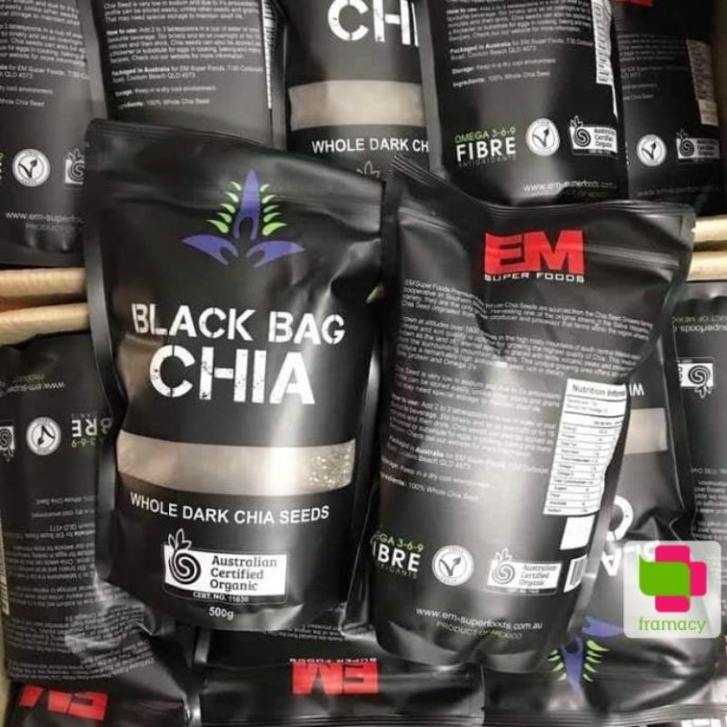 HẠT CHIA ĐEN ÚC BLACK BAG CHIA - TÚI 500G