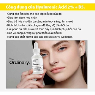 [SẴN- BILL US] SERUM CẤP ẨM PHỤC HỒI THE ORDINARY HA 2% + B5