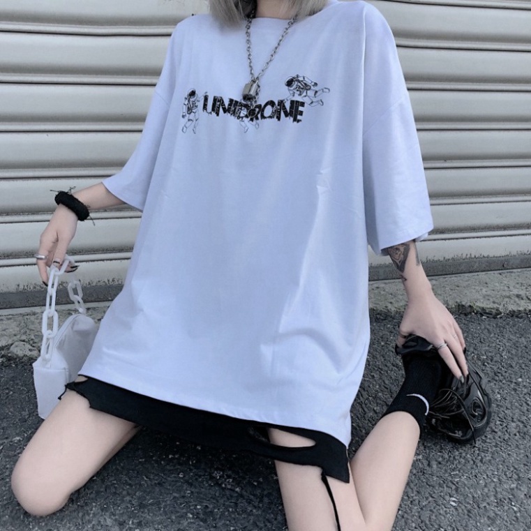 Áo thun tay lỡ nam nữ, áo phông unisex form rộng chất cotton mát mịn thấm hút mồ hôi in hình STRON