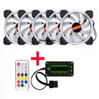 Bộ Kit 5 Fan Rainbow Gear LED RGB + Hub Điều Khiển