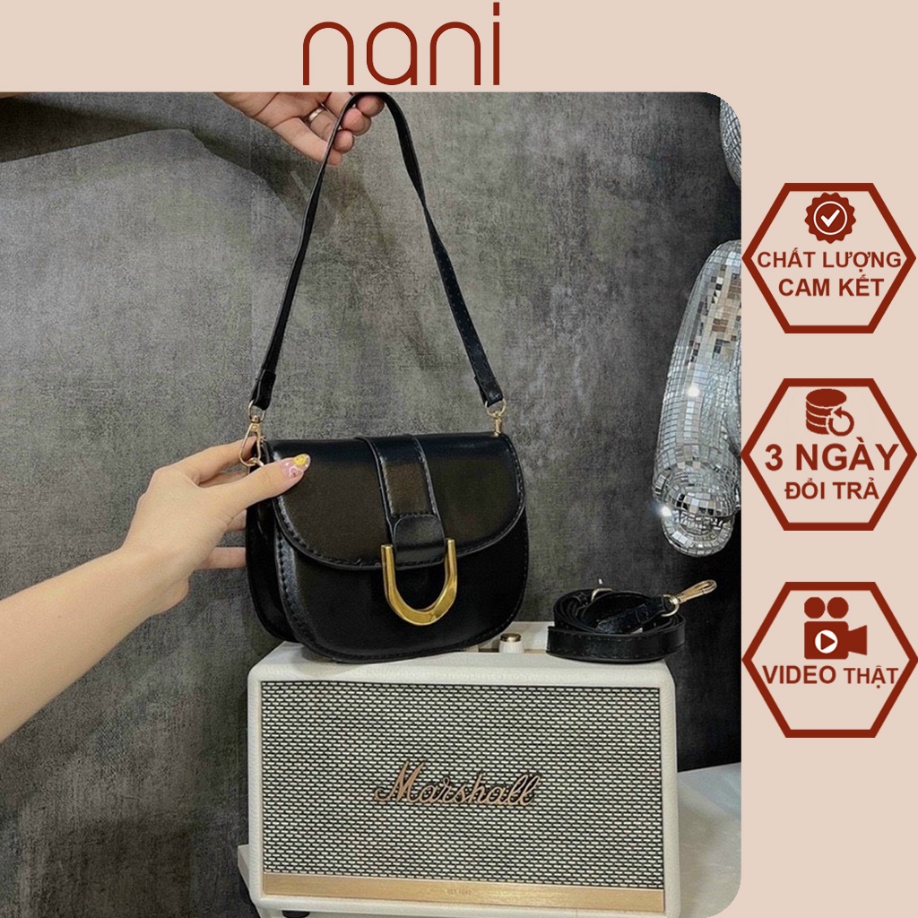 Túi xách nữ đeo chéo, kẹp nách, đeo vai hộp tròn xinh xắn Hàn Quốc, Hà túi HT38