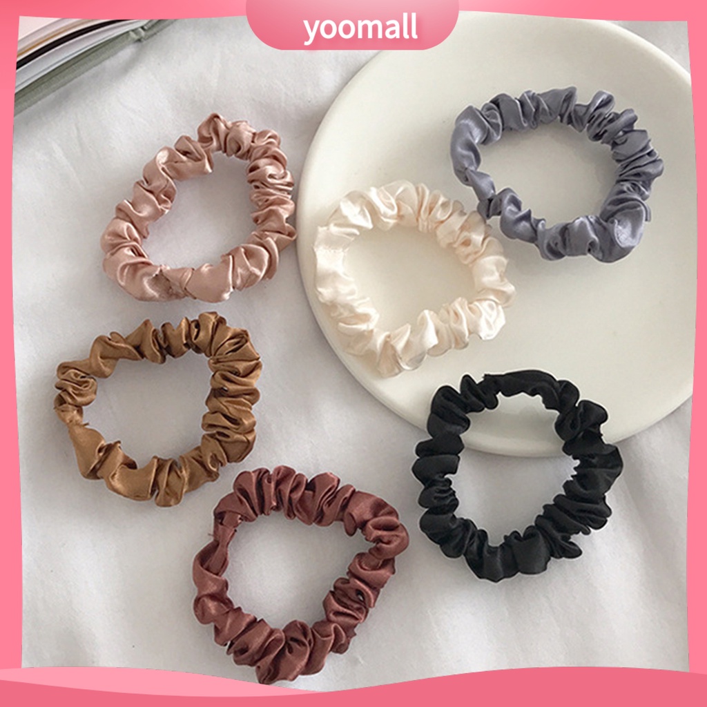 Bộ 6 Dây Cột Tóc Co Giãn Thiết Kế Đơn Giản Dễ Phối Đồ Thời Trang Cho Nữ