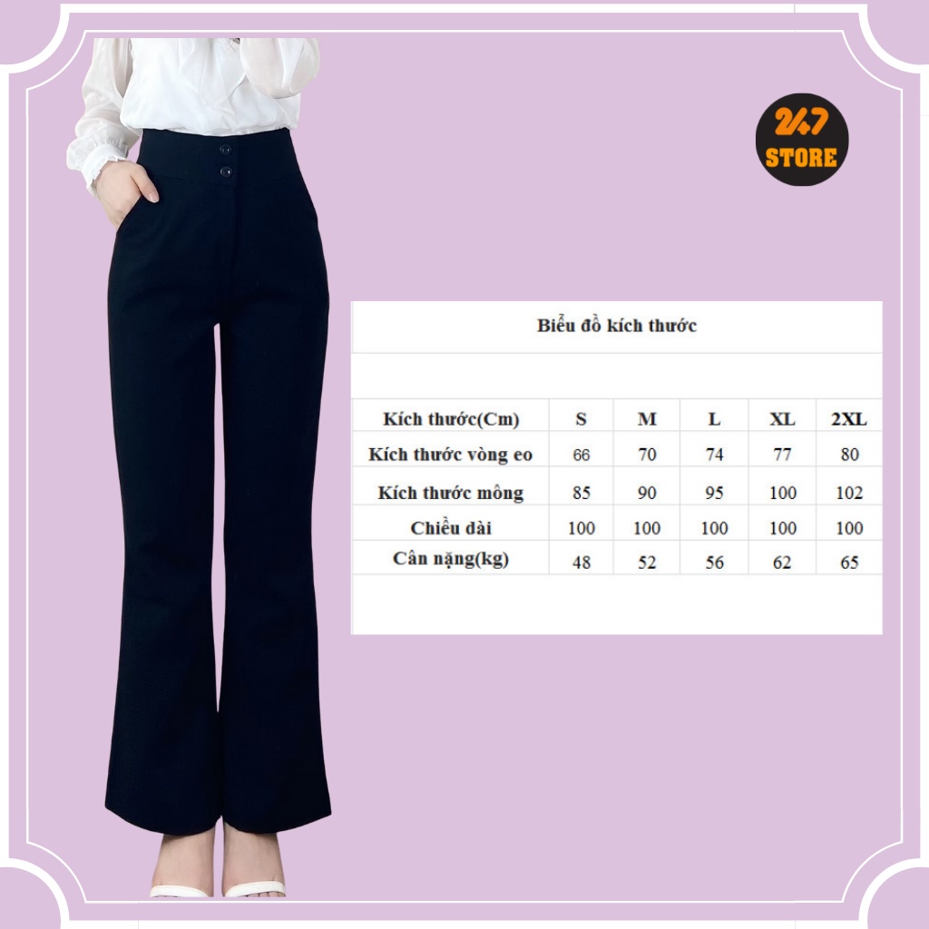 Quần tây nữ công sở cơ bản ống loe M501 247STORE