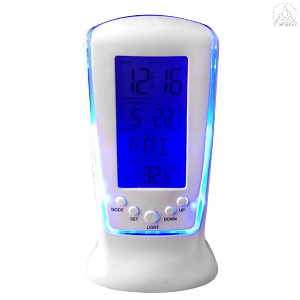 Tfh★Calendar Clocks Digital LED Clock Desk Clock Bedside Temperature Music Lighting Multi-function Lazy Alarm Clock with