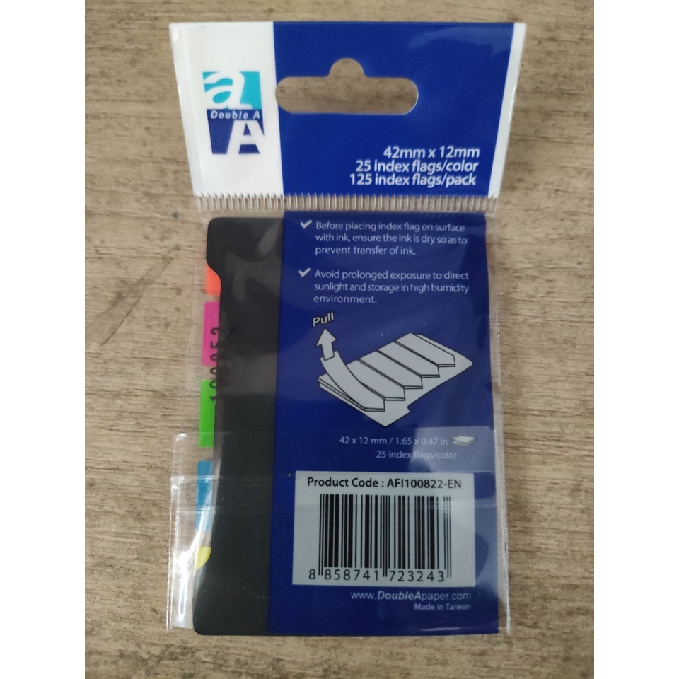 Giấy note nhựa 5 màu mũi tên Double A