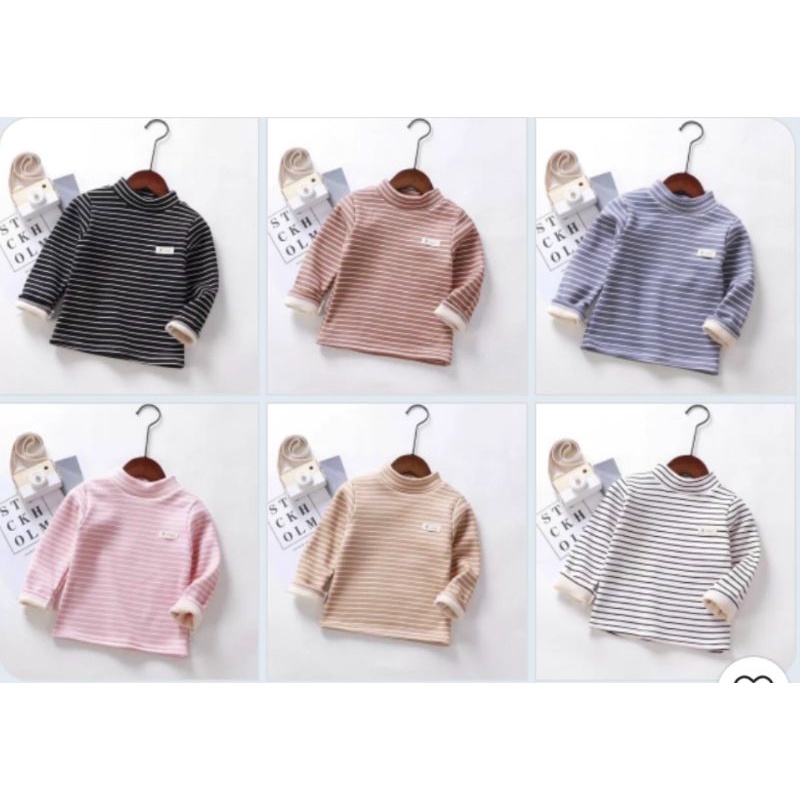 áo giữ nhiệt lót nỉ lông cổ 3 phân cho bé trai và gái