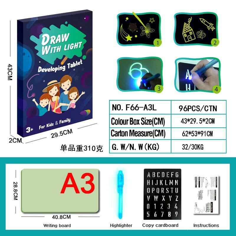 [XÃ KHO] BẢNG VẼ 3D MAGIC DẠ QUANG CHO BÉ [HCM]