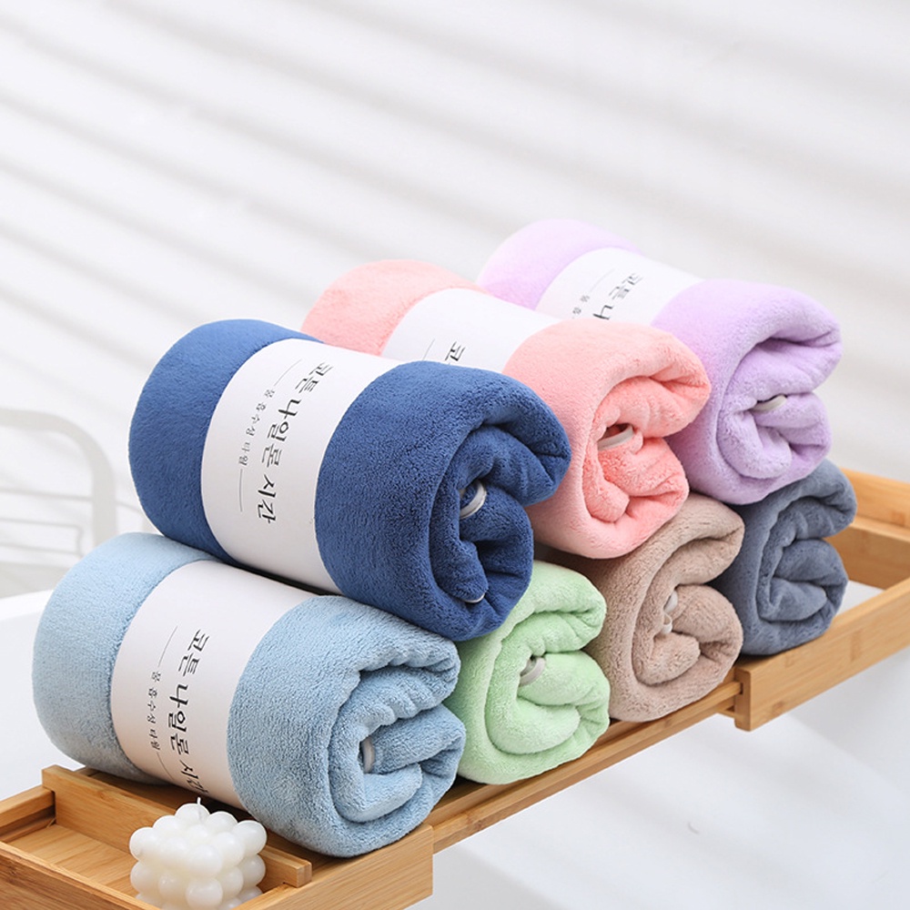Khăn tắm lông cừu xuất Hàn mềm mịn, thấm hút cao cấp (140cm x 70cm)