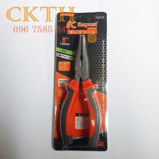 Kìm Mỏ Nhọn KAPUSI Nhật Bản. Kìm Nhọn Đa Năng, Kìm Mỏ Nhọn 6''150mm, Thép CRV, Kẹp giữ và xoắn dây điện