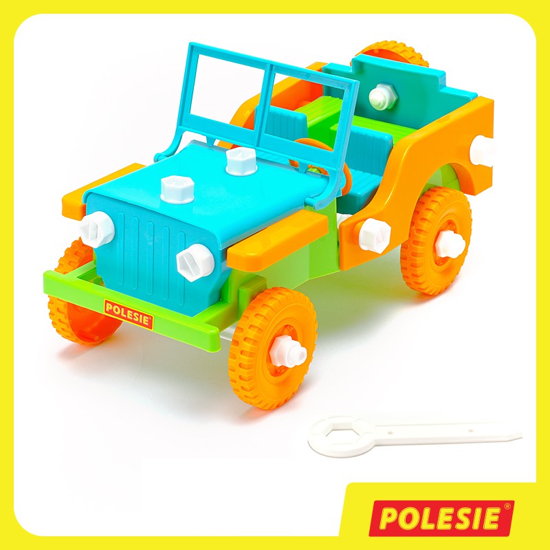 Đồ chơi trẻ em lắp ghép xe Jeep Retro 42 chi tiết tăng khả năng sáng tạo cho bé – Polesie Toys