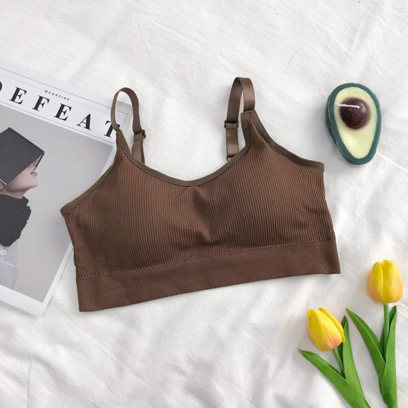 NUZIRO Áo Lót Thể Thao Hai Dây Không Gọng Thép Thoải Mái Thoáng Khí Cho Nữ