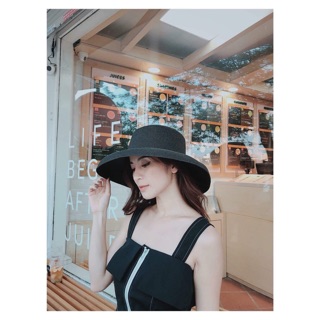 Mũ cói đèn lồng trơn