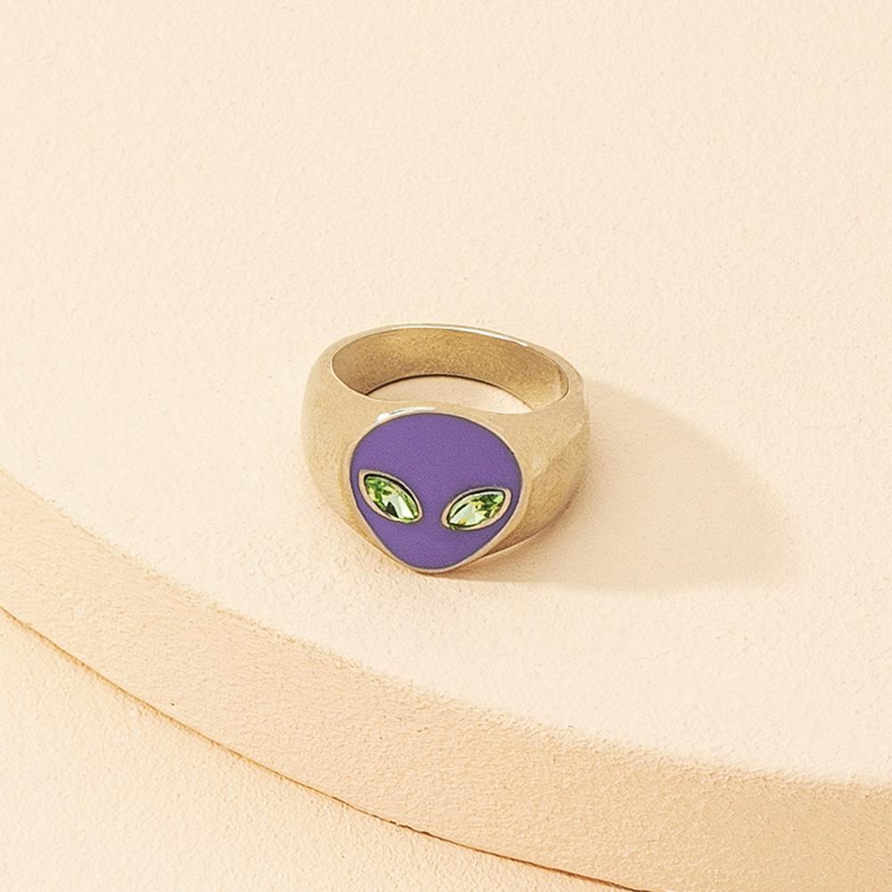 Nhẫn Mặt Người Ngoài Hành Tinh|Trang Sức Thời Trang