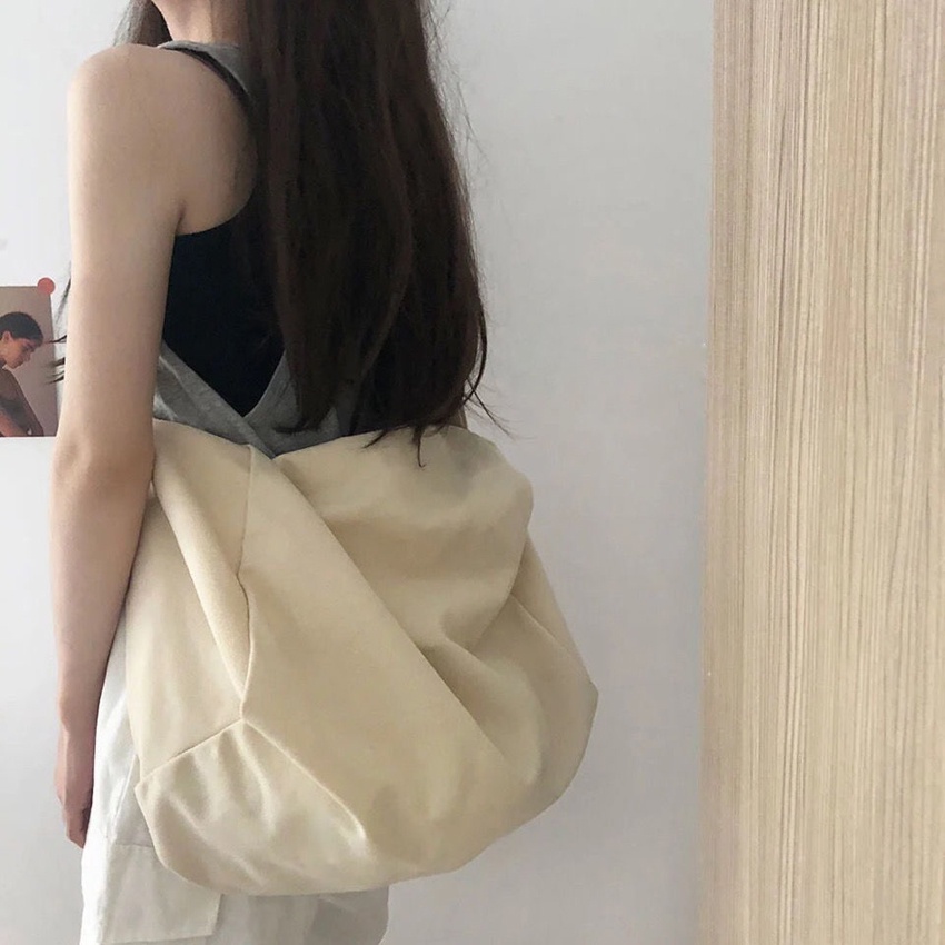 Túi tote đeo chéo trống siu to Bag.Thanhthu có khoá kéo và túi con vải canvas phong cách Ulzzang để được sách 551