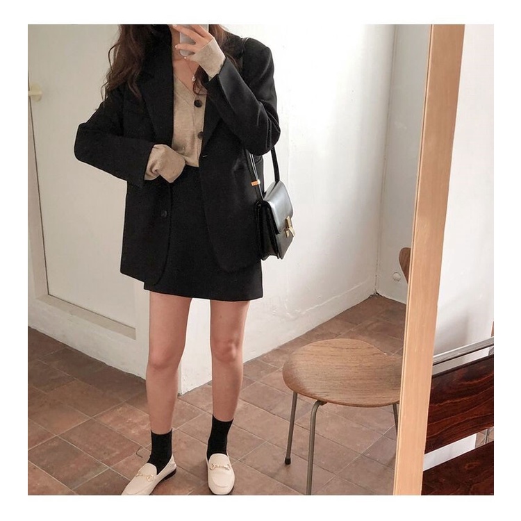 Áo Khoác blazer Dáng Rộng Phong Cách Hồng Kông Thời Trang Xuân Thu Cho Nữ