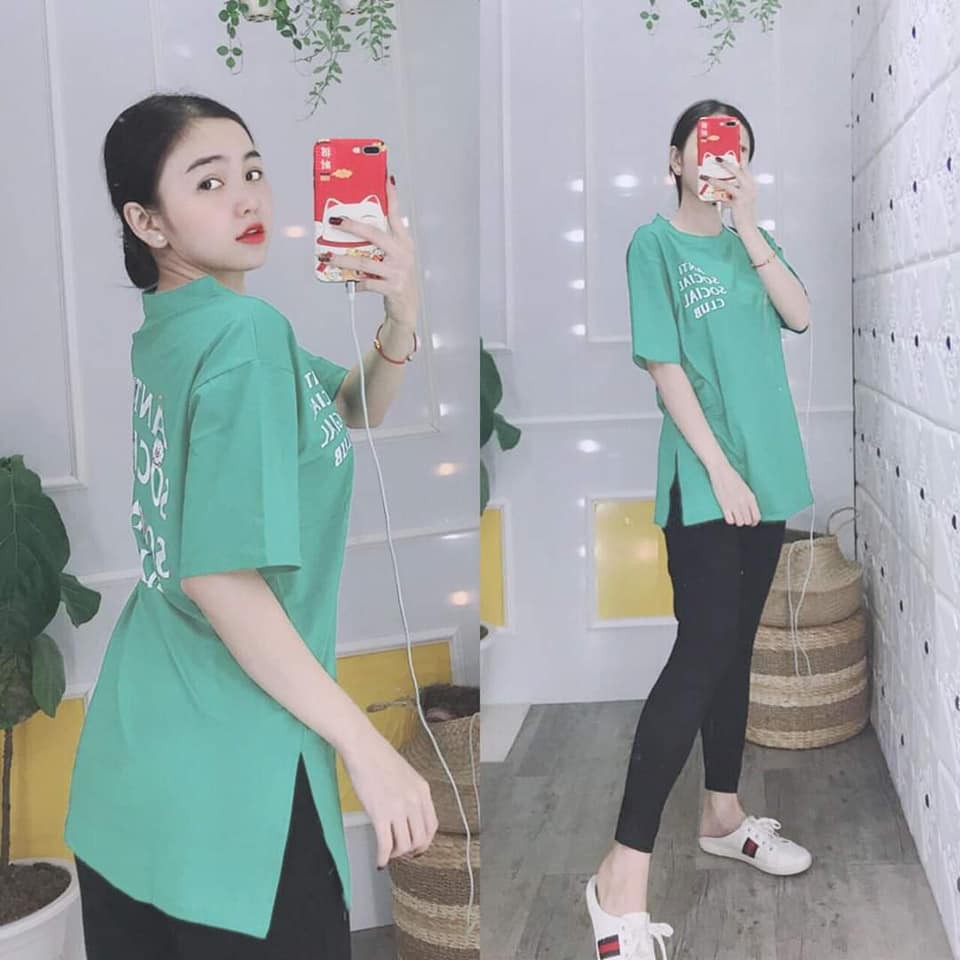 XẢ KHO -Đồ bộ cotton áo form dài xẻ tà mẫu hot