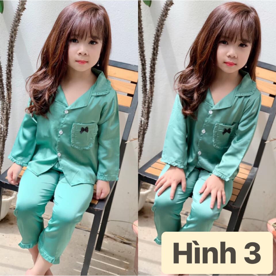 [Mã KIDEOM11 hoàn 100K xu đơn 500K] Pijama phi lụa bèo dài tay cho bé gái từ 8kg đến 25kg | WebRaoVat - webraovat.net.vn