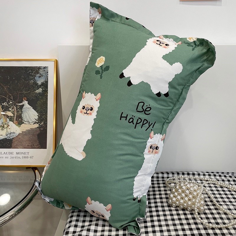 Bộ chăn ga gối cotton poly - Mẫu cừu happy.