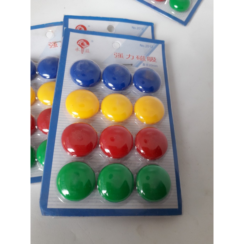 Vỉ 12 nam châm dính bảng từ nhỏ 2cm