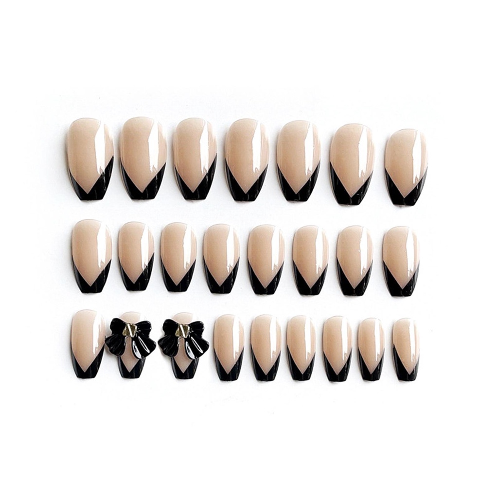 Hộp 24 Móng Tay Giả Màu Đen Thời Trang MIHAN1
