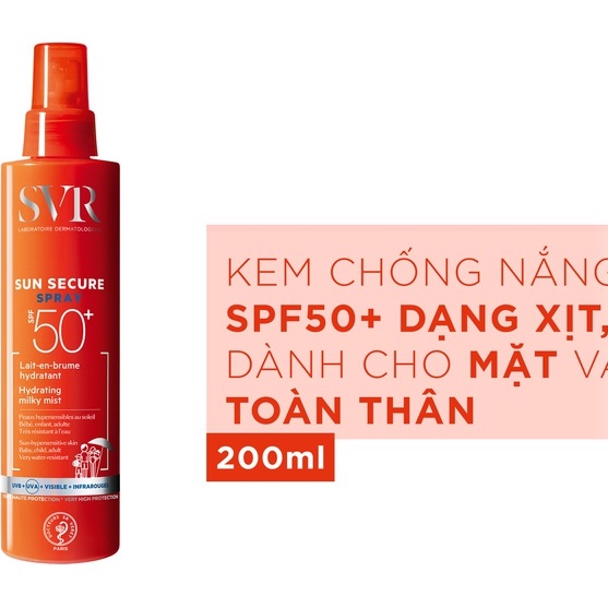 Xịt chống nắng SVR Sun Secure Spray với SPF50+ PA++++ 200ml