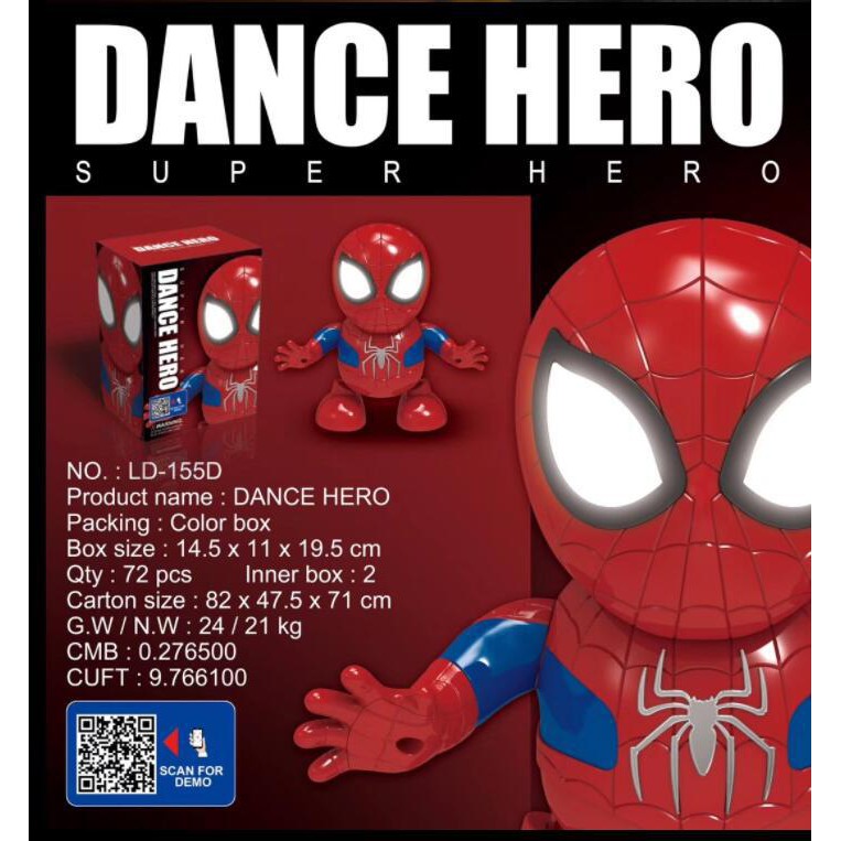 Đồ Chơi Robot Dance Hero - Spider Man _ Iron Man _ Bumblebee Nhảy Múa Theo Nhạc Có Đèn Siêu Ngầu Siêu Hot (Tặng Kèm Pin)